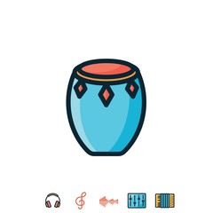 drum icon vector illustration sign