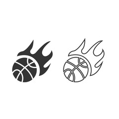fire basketball icon vector illustration sign