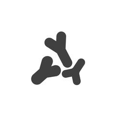 Bifidobacteria cells vector icon. filled flat sign for mobile concept and web design. Bifidobacterium, bacteria glyph icon. Symbol, logo illustration. Vector graphics