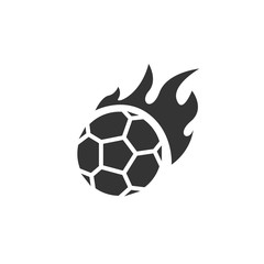 fire soccer ball icon vector illustration sign