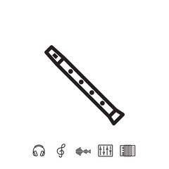 flute icon vector illustration sign
