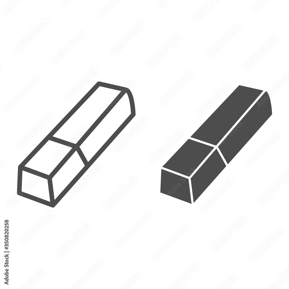 Poster eraser line and solid icon, stationery concept, tool for correct or edit drawing vector sign on whit