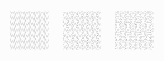 Abstract grey lines on white background. Vector set