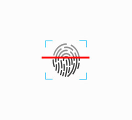 Fingerprint Identification - Flat Vector Icon Isolated