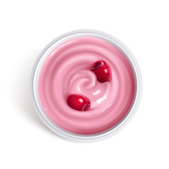 Cherry yogurt top view