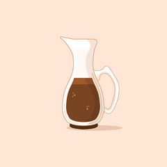 glass coffee pot flat vector