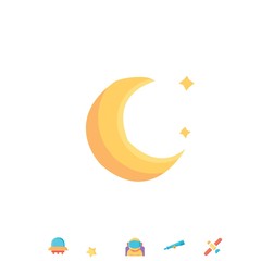 moon and stars icon vector illustration sign