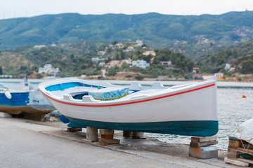 Fototapeta premium Fishing boat in the Aegean sea in Greece