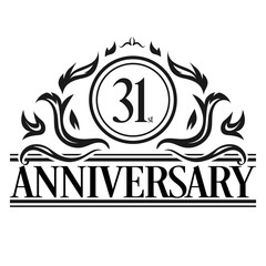 Luxury 31st anniversary Logo illustration vector