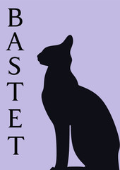 Tourist posters of Egypt. Cat silhouette vector
