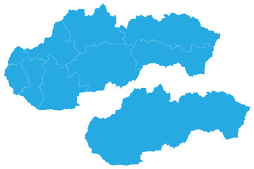 Map - Slovakia Couple Set , Map of Slovakia,Vector illustration eps 10.