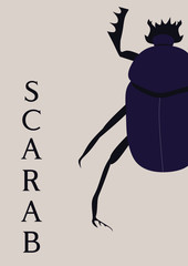 Tourist posters of Egypt. Scarab beetle vector.