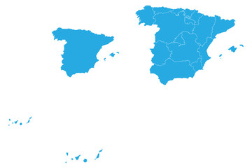 Map - Spain Couple Set , Map of Spain,Vector illustration eps 10.