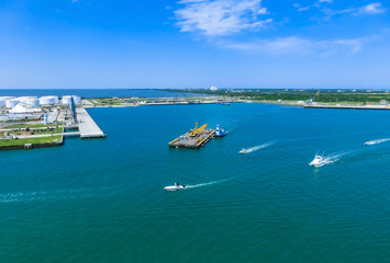 Cape Canaveral, USA. The arial view of port Canaveral from cruise ship