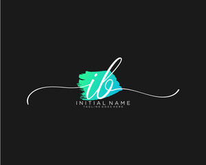 IB Initial handwriting logo vector