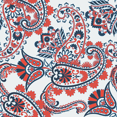 Seamless Paisley pattern. Floral vector illustration