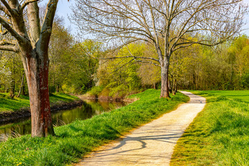 a path along the Nidda river near Frankfurt