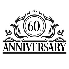 Luxury 60th anniversary Logo illustration vector