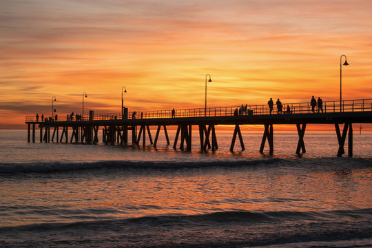 Sunset at the pier in Souh Australia