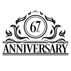 Luxury 67th anniversary Logo illustration vector
