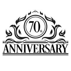 Luxury 70th anniversary Logo illustration vector