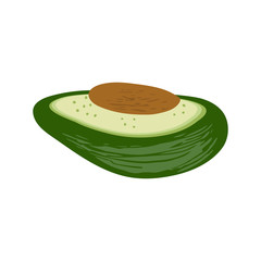 Hand drawn avocado isolated on a white background. Illustration in a simple flat style. It can be used for decoration of textile, paper and other surfaces.