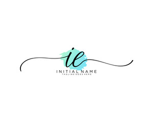 IE Initial handwriting logo vector