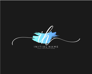 IH Initial handwriting logo vector