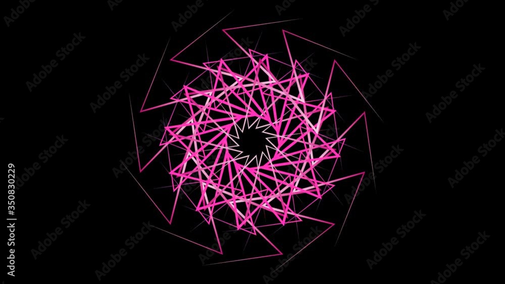 Aufkleber hypnotic circular pattern of colored geometric lines on black background. stock animation. beautiful