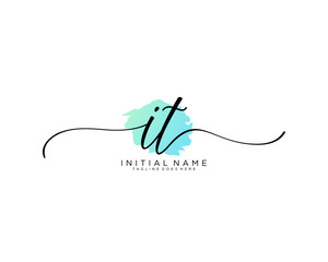 IT Initial handwriting logo vector