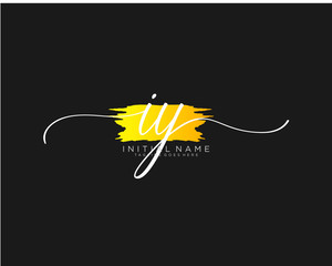 IY Initial handwriting logo vector