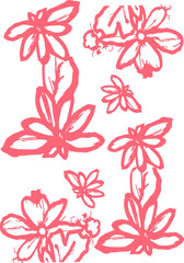 Floral background. Flower buds in a flat style.