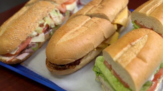 variety hero sandwich top view