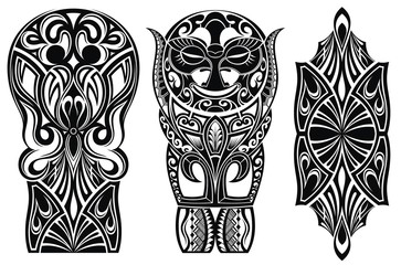 Tattoo set for shoulder design. Shoulder abstract tattoo art tribal vector.