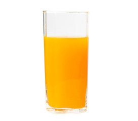Orange juice in tall grass isolate on white background with clipping path.