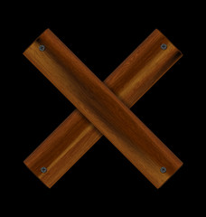 vector illustration black background and wooden cross with pins