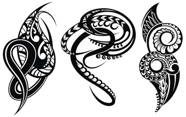 Fototapeta premium Tattoo design. Ethnic themes can be used as body tattoo or ethnic backdrop