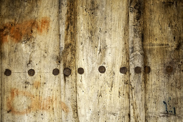 Old abandoned wooden door