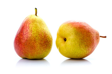 Red-yellow pears. Isolate on white background