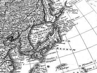 アンティークの世界地図　日本