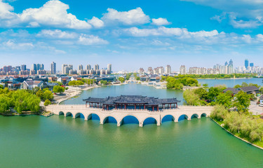 Bridge in Jinji Lake Scenic Area, Suzhou City, Jiangsu Province, China