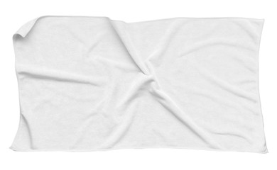 White beach towel isolated white background