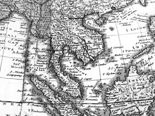 アンティークの世界地図　東南アジア
