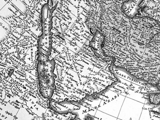 アンティークの世界地図　アラビア半島