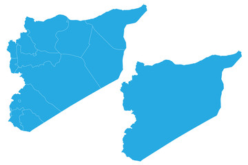 Fototapeta premium Map - Syria Couple Set , Map of Syria,Vector illustration eps 10.