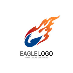 Fire eagle logo design illustration, Eagle comet logos © nur