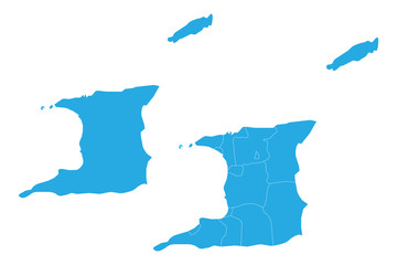 Fototapeta premium Map - Trinidad and Tobago Couple Set , Map of Trinidad and Tobago,Vector illustration eps 10.