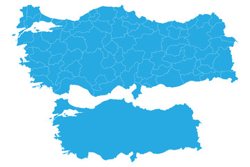 Map - Turkey Couple Set , Map of Turkey,Vector illustration eps 10.