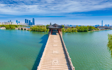 Bridge in Jinji Lake Scenic Area, Suzhou City, Jiangsu Province, China