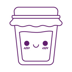 Kawaii honey jar cartoon line style icon vector design